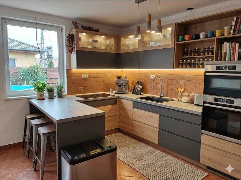 Modern otthon Lakihegyen saját kerttel és medencével