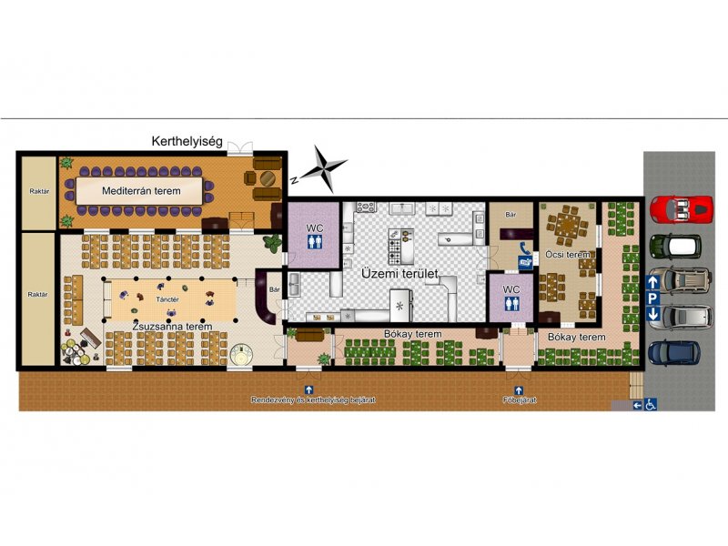 Azonnal müködtethető étterem, Vonzó elhelyezkedés, Maximális vendégélmény